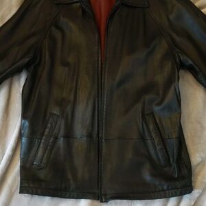 Vintage Perry Ellis Black Leather Jacket